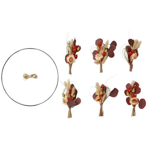 Itens Anel caixa DIY com flores secas laço flores de palha Ø30cm