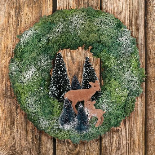 Caixa DIY guirlanda de musgo guirlanda de porta de floresta de inverno Natal Ø34cm