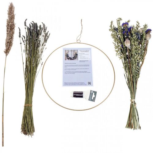 Floristik24 Caixa DIY flores secas em laço flores secas do prado Ø35cm