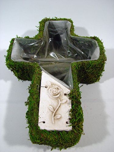 Floristik24 Planta cross musgo 44x32cm com placa de cerâmica