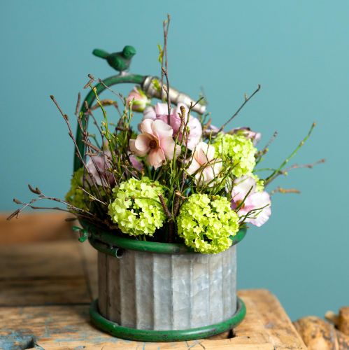 Itens Plantador de metal chuva barril pássaro decoração de varanda Ø15,5cm
