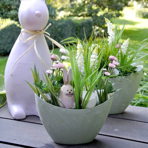 Floristik24 Tigela decorativa para plantas azul 24cm x 10cm Alt.14cm 1 peça