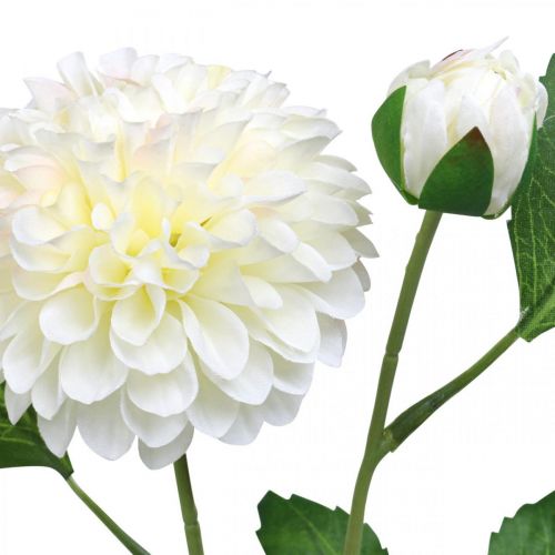 Itens Dahlia flores artificiais artificiais verde creme 2 flores 60cm