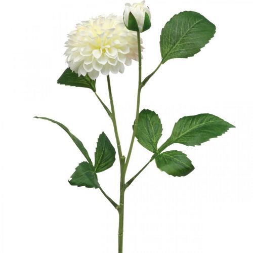 Floristik24 Dahlia flores artificiais artificiais verde creme 2 flores 60cm