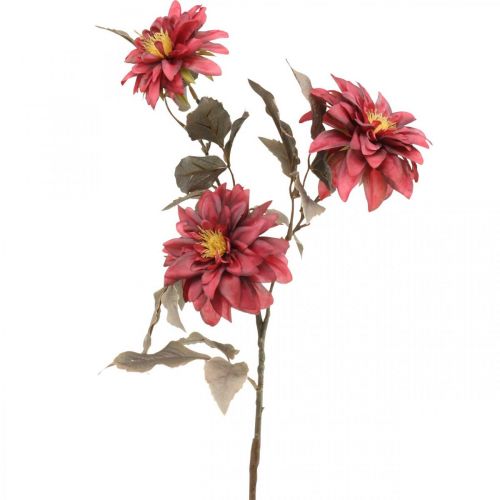 Floristik24 Flor artificial dália vermelha, flor de seda outono 72cm Ø9/11cm