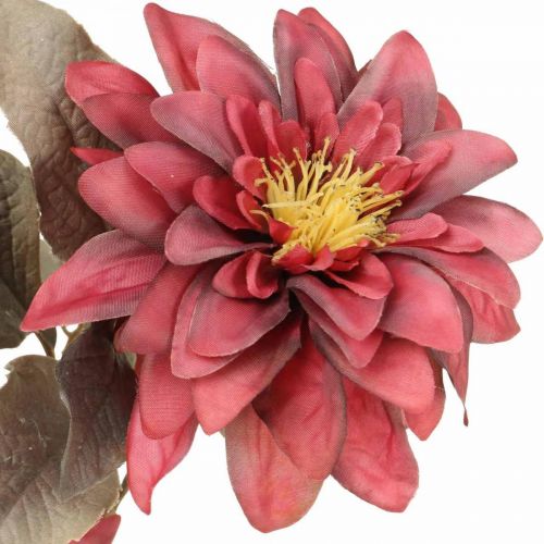 Floristik24 Flor artificial dália vermelha, flor de seda outono 72cm Ø9/11cm