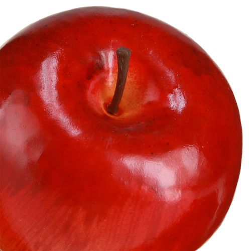 Itens Maçãs decorativas vermelhas brilhantes decoração de frutas artificiais 7,5 cm 6 peças