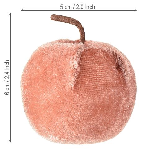 Itens Tecido decorativo maçãs veludo marrom amarelo Ø5cm H6cm 12 peças