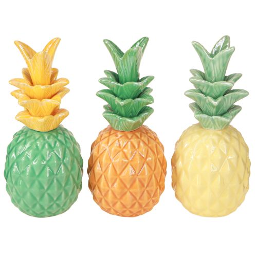 Itens Abacaxi Decorativo Cerâmica Colorido Cerâmica Decoração Sortida 17cm 3pcs