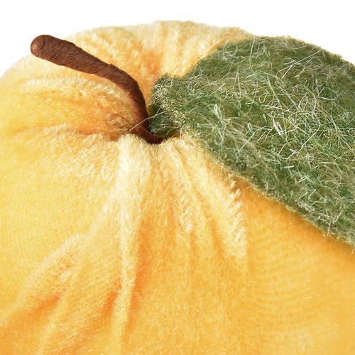 Itens Maçã Decorativa Veludo com Folha Marrom Amarelo Ø7,5cm H9cm 9 peças