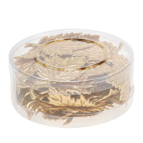 Floristik24 Folhas decorativas feitas de seda 5cm ouro 60p