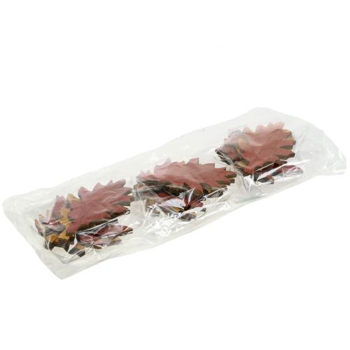 Floristik24 Folhas decorativas mistura madeira amarelo, laranja, vermelho escuro 8 cm 18 un