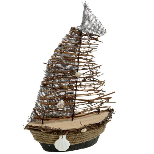 Floristik24 Barco decorativo com galhos e conchas 38cm