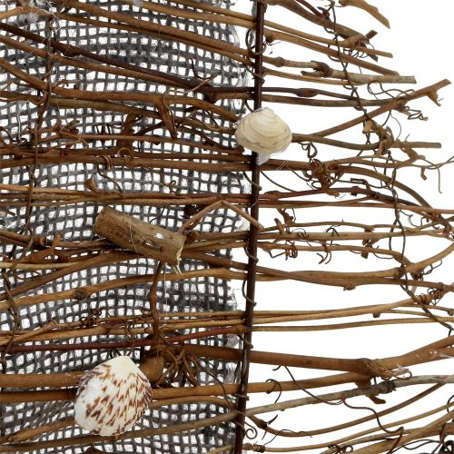 Floristik24 Barco decorativo com galhos e conchas 38cm