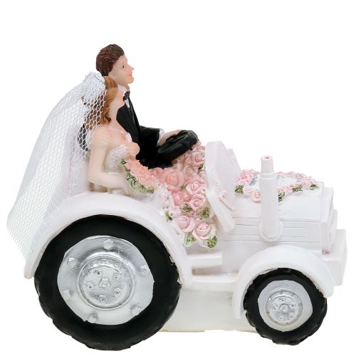 Floristik24 Casal de noivas decorativas no trator Alt.10cm