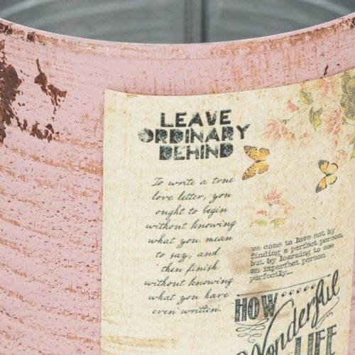 Itens Lata decorativa, rosa antiga, lata de metal para plantio, Ø11cm A10,5cm