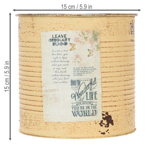 Itens Vaso decorativo de metal cor damasco para plantas, decoração de verão, Ø15,5cm A15cm