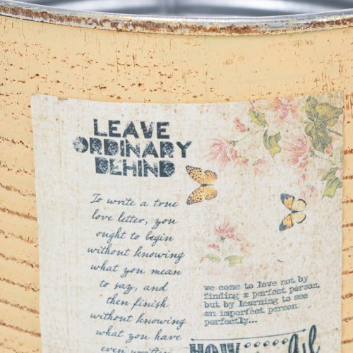 Itens Vaso decorativo de metal cor damasco para plantas, decoração de verão, Ø15,5cm A15cm