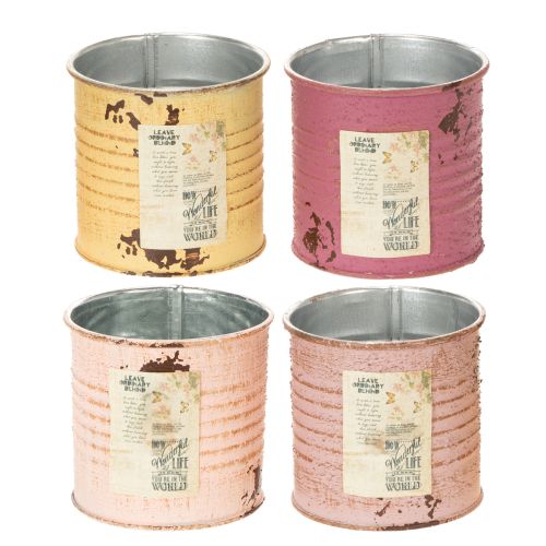 Caixa decorativa metal vintage Ø8cm H7.5cm Cores diferentes comprar | Floristik24.pt