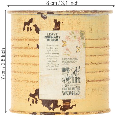 Itens Vaso decorativo de metal, cor damasco, para plantas, Ø8cm A7,5cm