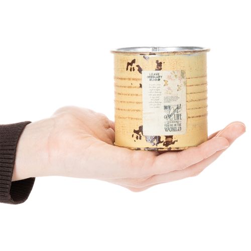 Itens Vaso decorativo de metal, cor damasco, para plantas, Ø8cm A7,5cm