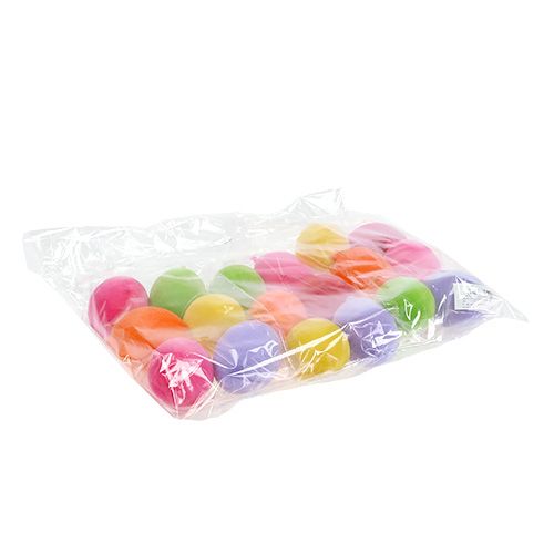 Floristik24 Ovos decorativos para pendurar ovos de Páscoa coloridos flocados 6cm 18 un