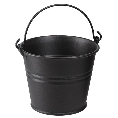 Itens Balde decorativo para vaso de flores em metal preto Ø14cm 3 unidades