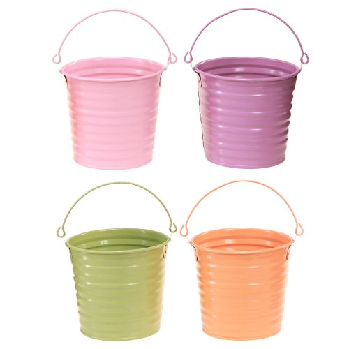 Floristik24 Balde Decorativo Metal Planta Vaso Alça 4 Cores Ø11cm 8 Pçs