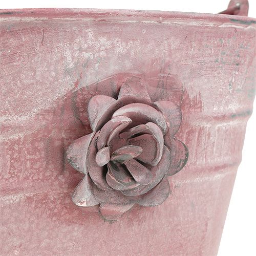 Floristik24 Balde decorativo rosa C17.5cm Alt.14cm