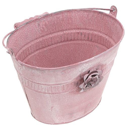 Floristik24 Balde decorativo rosa C17.5cm Alt.14cm