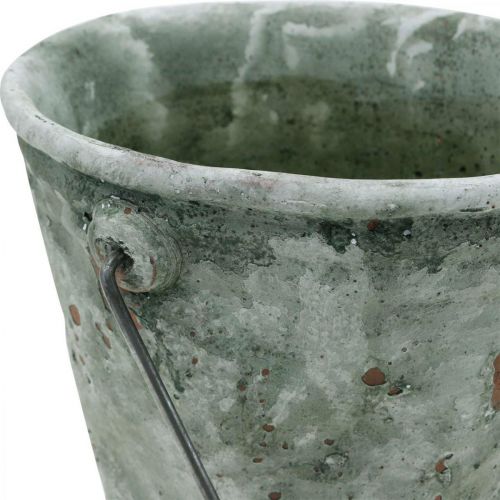 Floristik24 Balde decorativo, vaso de flores, balde de cerâmica aparência antiga Ø19,5cm H19cm