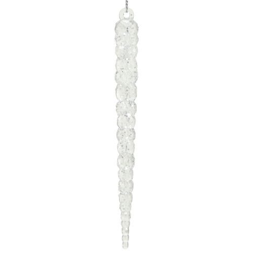 Floristik24 Pingentes de gelo decorativos para pendurar glitter transparente de inverno 14 cm 4 unidades