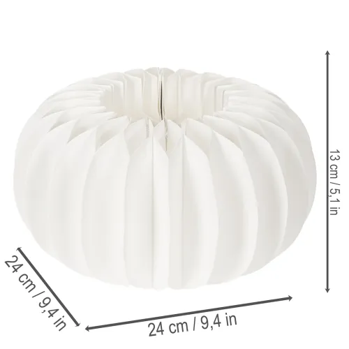 Anel de papel em formato de favo de mel, formato de abóbora redonda grande, 24 cm, pacote com 4 unidades, ideal para flores secas e decoração de outono. | Floristik24.pt