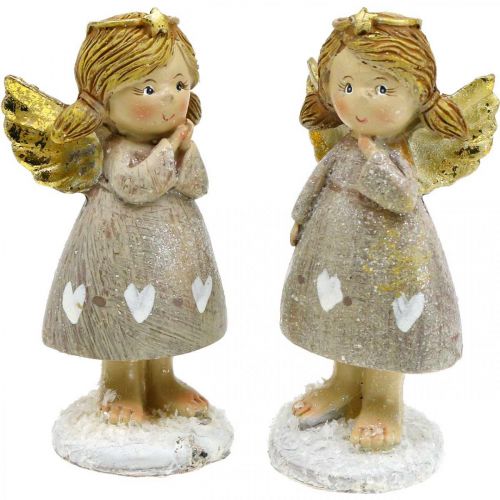 Floristik24 Deco anjo figura de anjo de natal anjo par H10cm 2 peças