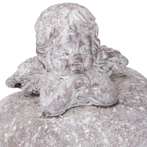 Itens Figura decorativa de anjo em coração feita de pedra fundida 15×13,5×12cm