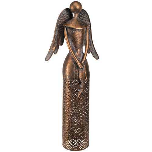 Floristik24 Anjo decorativo com estrela metal Natal bronze Alt.52cm