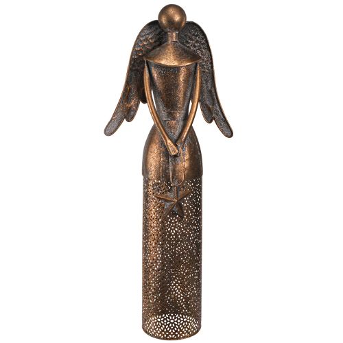 Floristik24 Anjo decorativo com estrela metal Natal bronze Alt.52cm
