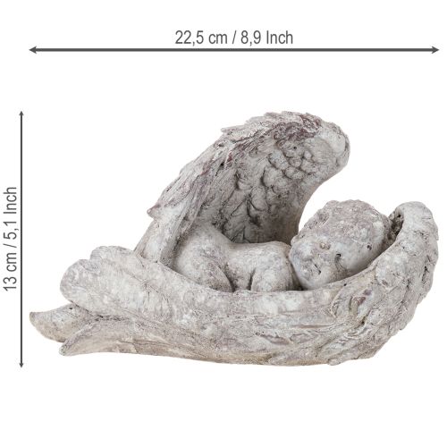 Itens Anjo decorativo dormindo com asas figura de anjo túmulo 22,5cm
