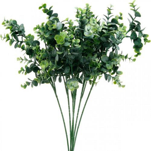 Floristik24 Ramo de eucalipto decorativo verde escuro plantas verdes artificiais de eucalipto 6 peças