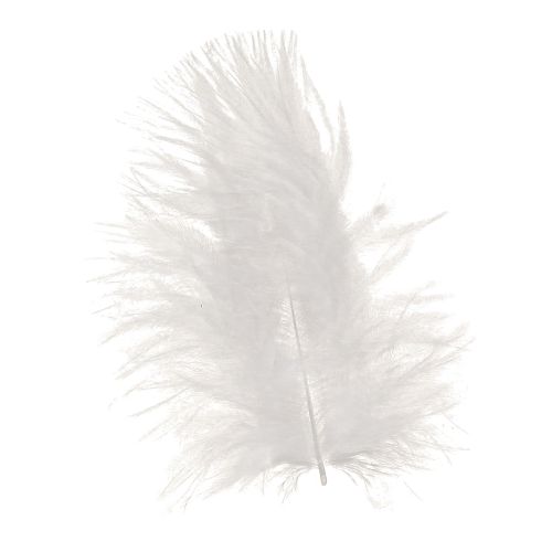 Itens Penas decorativas em materiais artesanais brancos primavera 5-10cm 20g