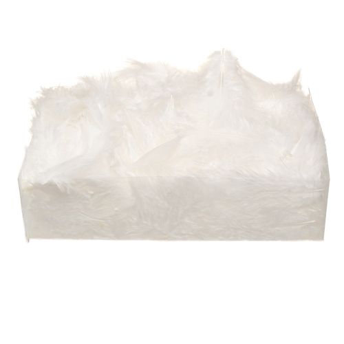 Itens Penas decorativas em materiais artesanais brancos primavera 5-10cm 20g