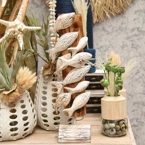 Floristik24 Peixe decorativo em pé cardume de peixes em madeira Decoração marítima 59cm