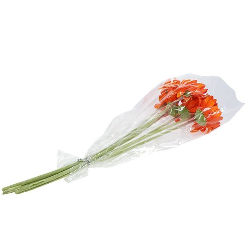 Floristik24 Deco gerbera laranja Ø10cm C53cm 6pcs
