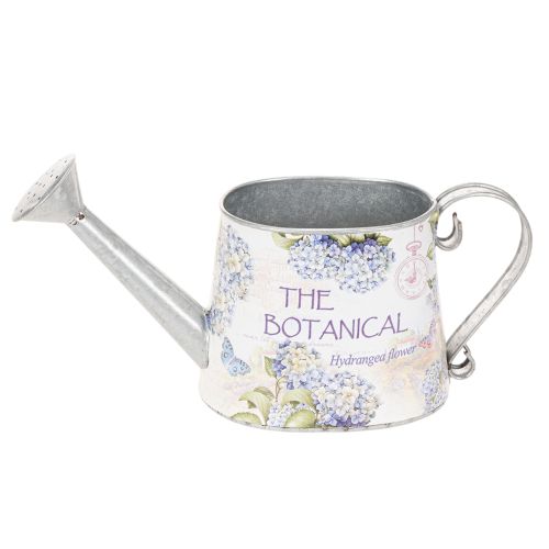 Regador decorativo em metal com estampa de hortênsias, estilo vintage, 30x11x14,5cm | Floristik24.pt