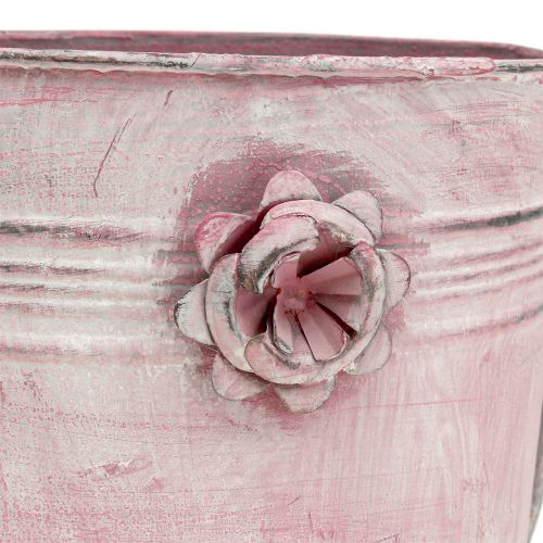Floristik24 Regador decorativo feito de metal rosa L33cm L12cm A29cm