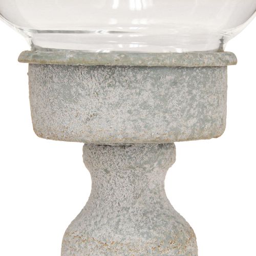Itens Copo de vidro decorativo metal cinza estilo vintage Ø8cm Alt.15,5cm