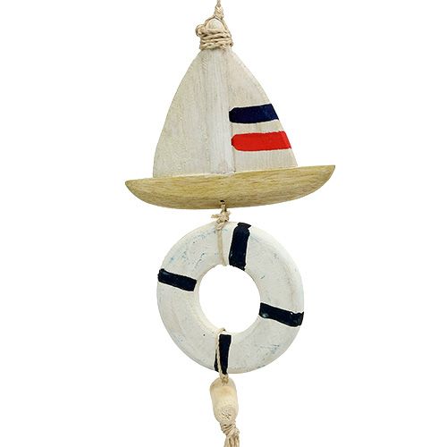 Floristik24 Barco pendurado decorativo, conchas L42cm