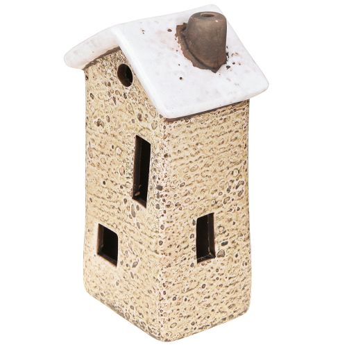 Floristik24 Casa decorativa cerâmica creme vermelho cinza 10/12/13,5cm 3 peças