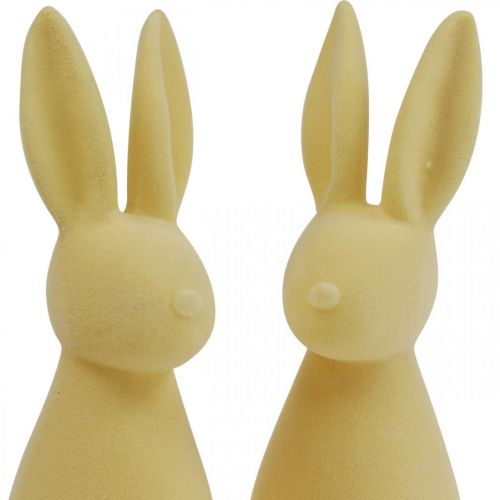 Itens Coelho de Páscoa Decorativo – 2ª Escolha – Flocado Amarelo Claro H29,5cm 2 pcs