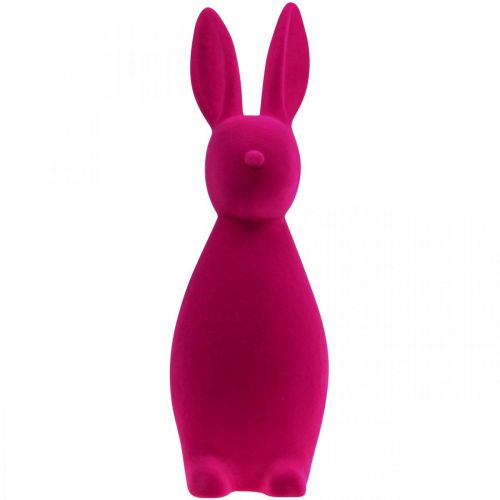 Floristik24 Deco Bunny Rosa Deco Coelhinho da Páscoa Flocado A 47cm